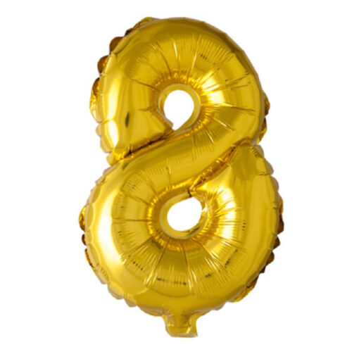 Folie talballon nummer 8 guld