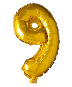 Folie talballon nummer 9 guld