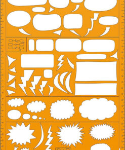GRAPH'IT GI42430 stencil tegneskabelon med talebobler og comic-effekter til manga og comics