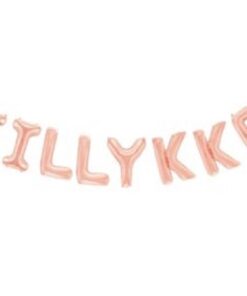 Folie balloner med tillykke rosa guld