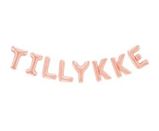 Folie balloner med tillykke rosa guld