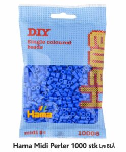 Hama Midi perler 1000 stk lys blå i original pose til perleplader og kreative hobbyprojekter