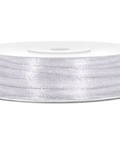 Satinbånd hvid 3 mm