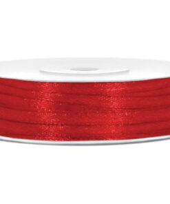 Satinbånd rød 3 mm