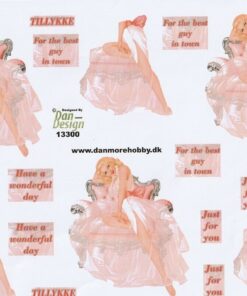 3D ark Dan Design 13300 gave til ham scrapbooking ark med pinup motiv til kortfremstilling