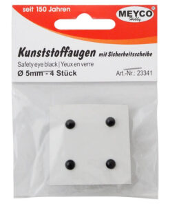 Sikkerhedsøjne runde sorte 6mm