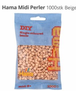 Hama Midi Perler 1000 stk beige farvekode 207-27 i original pose til perleplader og kreative hobbyprojekter