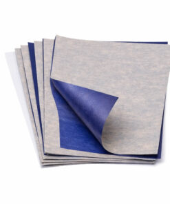 Karbonpapir A4 blå 10 ark packshot med synlig blå gennemslagsside på hvid baggrund