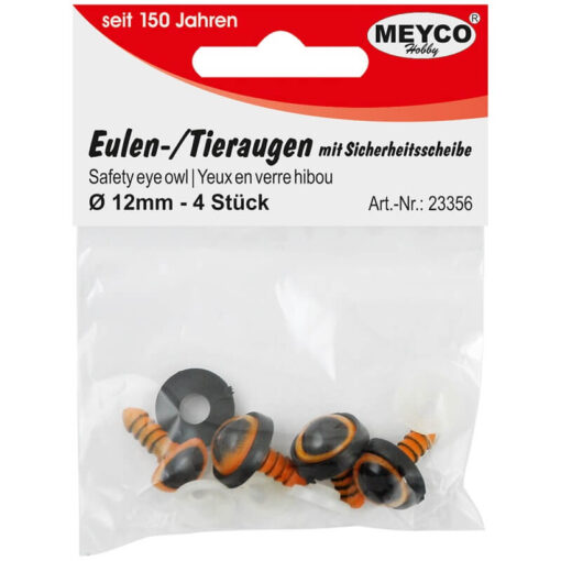 Sikkerhedsøjne runde orange 14mm