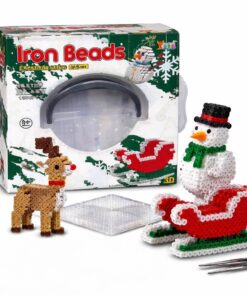 3D strygeperler julesæt med Rudolf, snemand og julekane