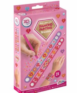 Diamond painting armbånd DIY sæt lyserød med 2 lav selv armbånd og rhinsten