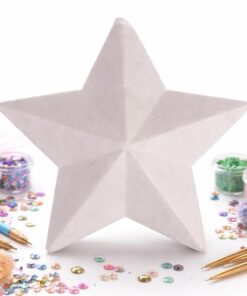 Styropor stjerne 10 cm hvid flamingo hobby stjerne til DIY dekoration med palietter, rhinsten og kreative hobby materialer