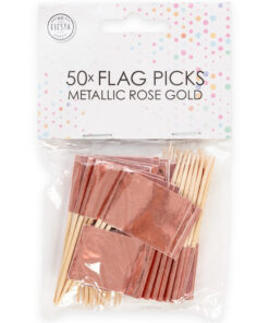 Små metallic rose guld kageflag