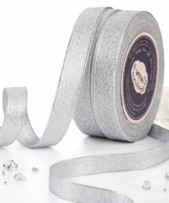 Lame sølv glitter bånd 10mm x 10m dekorationsbånd til gaveindpakning og festdekoration
