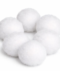 Pompon kugler 60 mm hvide 6 stk bløde hobby pomponer til DIY projekter