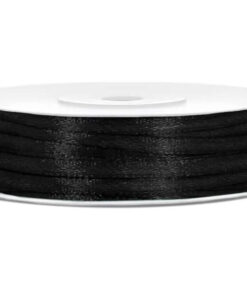 Satinbånd sort 3 mm