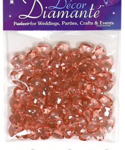 Kunstige pynte diamanter rosa guld hjerter 12mm