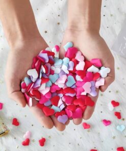 Små stof hjerter creme 2cm