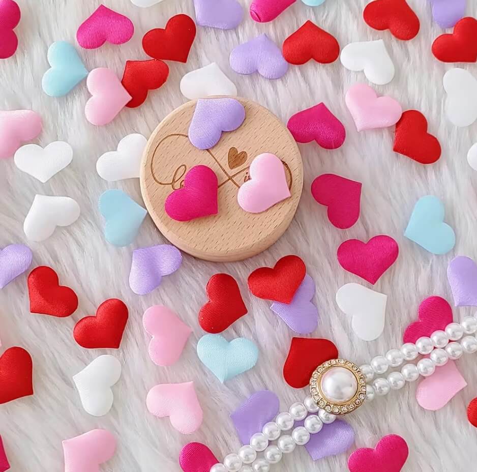 Små stof hjerter mix