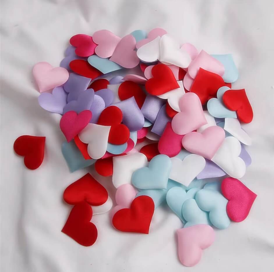 Små stof hjerter mix