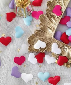 Små stof hjerter creme 2cm