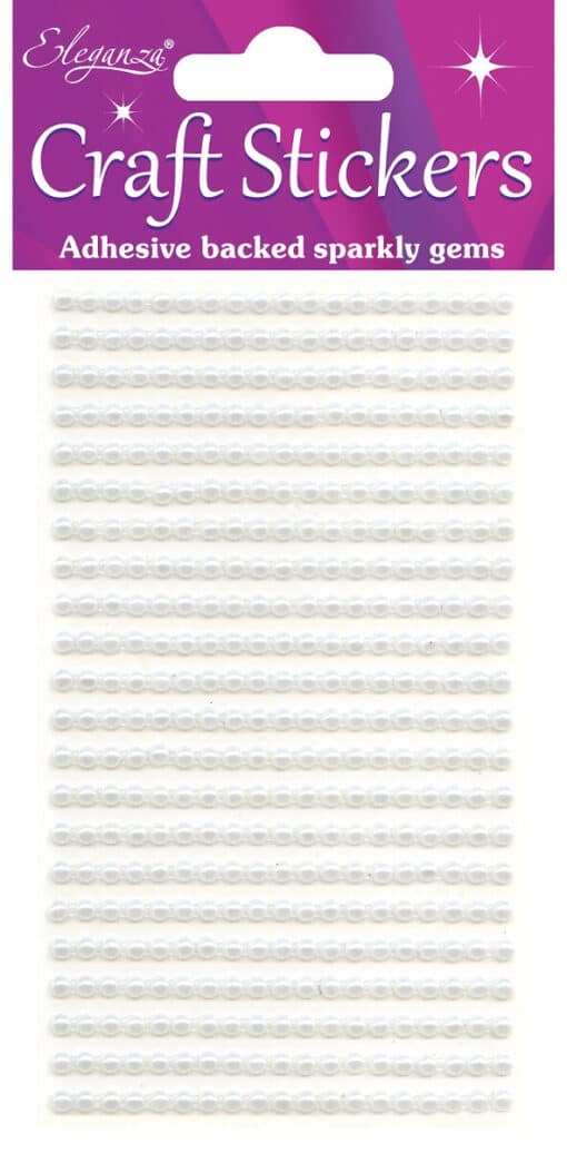 Selvklæbende hvide halvperler 3mm