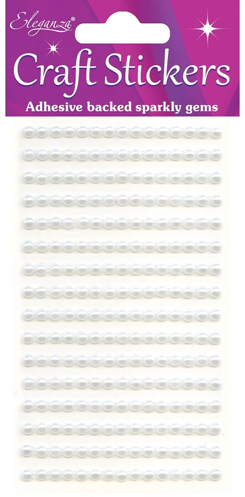 Selvklæbende hvide halvperler 4mm