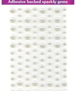 Selvklæbende elfenbenhvide halvperler mix