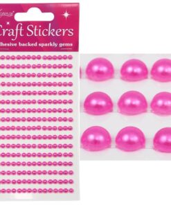 Selvklæbende pink halvperler 4mm