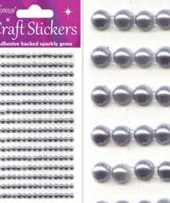 Selvklæbende sølv halvperler 4mm