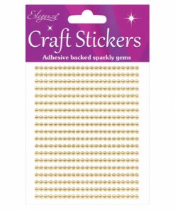 Selvklæbende halvperler i guld 3 mm med 418 stk på ark til hobby, scrapbooking og DIY projekter