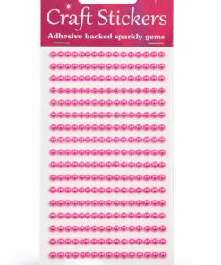 Selvklæbende halvperler pink 4mm ark med 240 dekorationsperler til scrapbooking kort og kreative hobbyprojekter