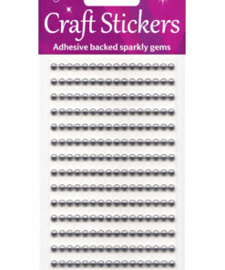 Selvklæbende halvperler i sølv 4 mm – ark med 240 dekorationsperler til scrapbooking og kort