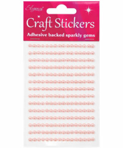 Selvklæbende lyserøde halvperler 4 mm 240 stk til scrapbooking, kortfremstilling og hobby