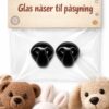 Sorte glas næser 10 mm til påsyning i pakke – til bamser og hækledyr DIY