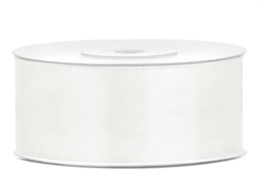 Satinbånd lys creme 25 mm