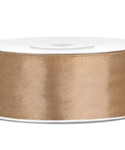 Satinbånd lys guld 25 mm