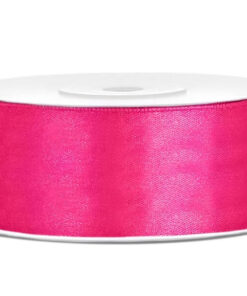 Satinbånd mørk pink 25 mm