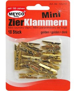 Mini tøjklemmer guld