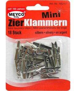 Mini tøjklemmer sølv