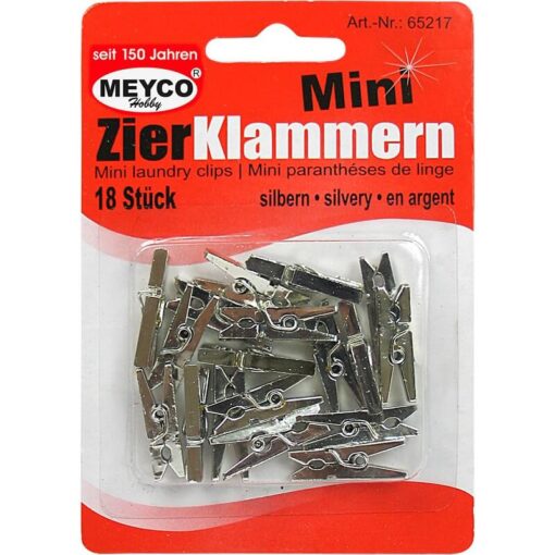 Mini tøjklemmer sølv
