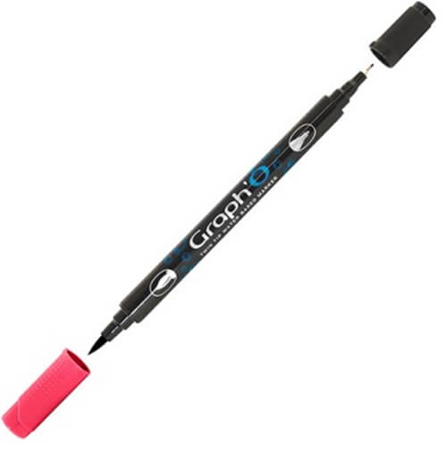GRAPH'O Twin Tip Marker GO05260 Cranberry vandbaserede tusser