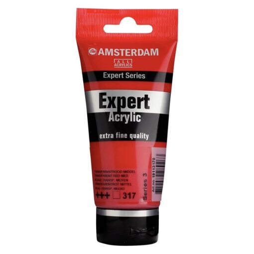 Rød Amsterdam Expert akrylmaling 75ml Transparent Red Medium