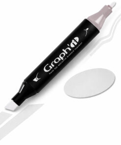 GRAPH'IT Twin Tip Marker Neutral Grey 2 lysegrå alkoholbaseret tusch med brush og chisel spids på hvid baggrund