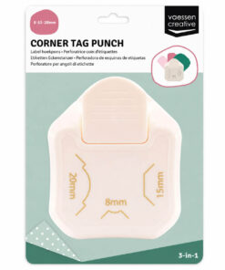 Vaessen Creative Corner Tag Punch 3-i-1 hjørne punch til papir og karton med størrelserne 8 mm, 15 mm og 20 mm
