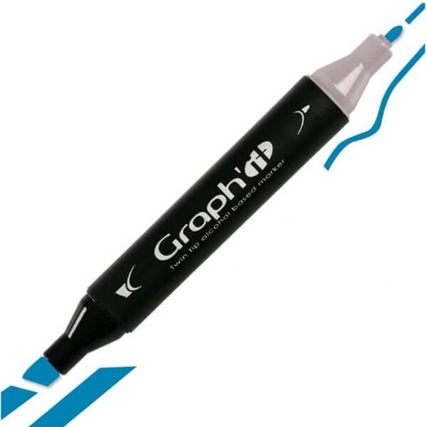 GRAPH'IT Twin Tip Marker GI07160 Bermuda blå alkoholbaseret tusser