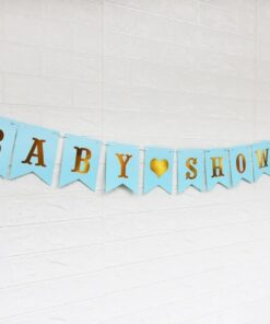 Babyshower guirlande banner lyseblå