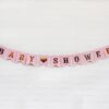 Babyshower guirlande banner lyserød