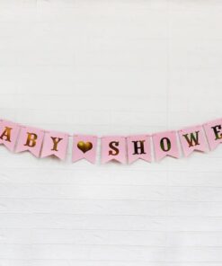 Babyshower guirlande banner lyserød