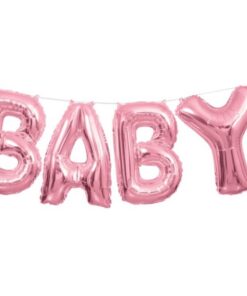 Folie balloner med BABY lyserød